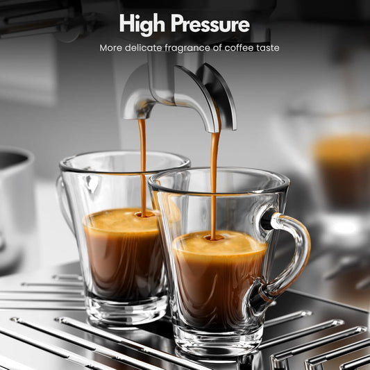 Espresso Machine with Cold Brew, Professional Espresso Maker with Milk Frother Steam Wand for Latte & Cappuccino, Espresso Coffee Machine with LED Display for Home CM8057