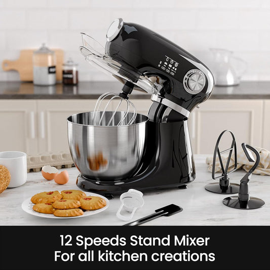 Aglucky Stand Mixer, 5.5-Quart Electric Mixer with 12 Speeds CF3715