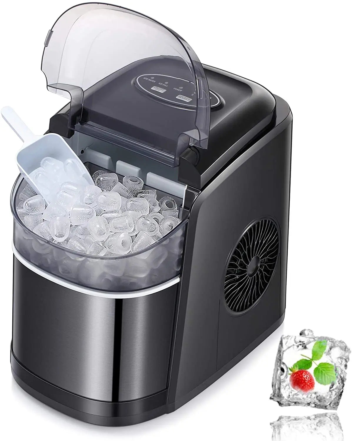 Kissair Black Mini Ice Maker 9 Cubes in 6-8 Minute – agluckyshop