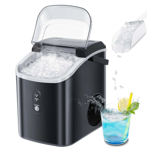 Auseo Nugget Ice Maker Countertop, Portable Ice Maker Machine with Sel