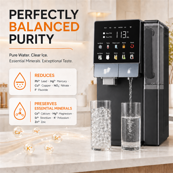 Mineral filtration and water purification feature graphic
