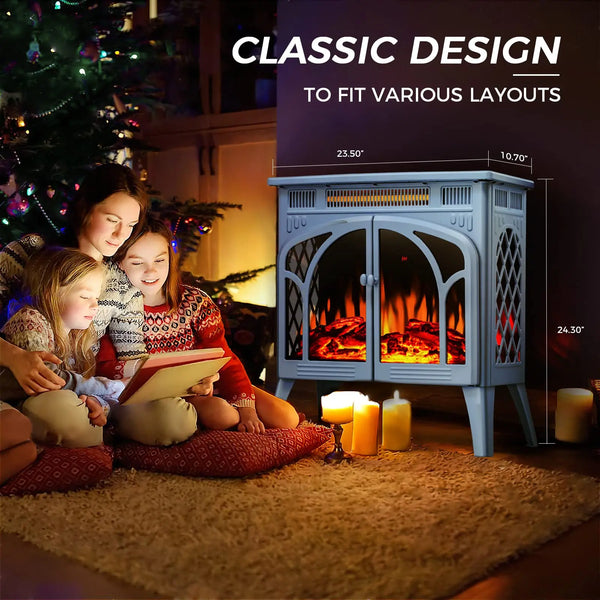 LHRIVER  25 Inch Electric Fireplace Stove Heater