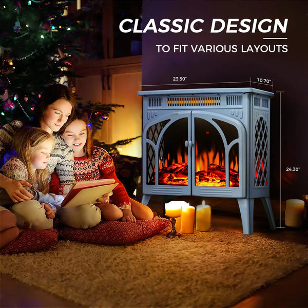 Kissair 25 Inch Electric Fireplace Stove Heater