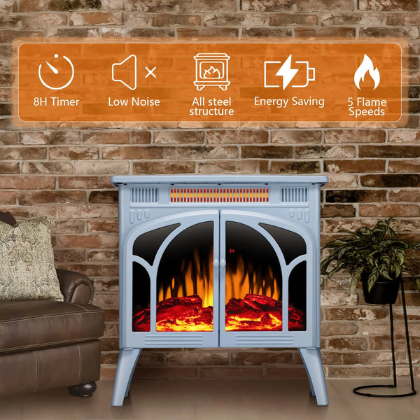 Auseo 25 Inch Electric Fireplace Stove Heater