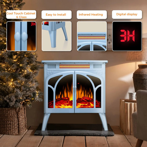 Kissair 25 Inch Electric Fireplace Stove Heater agluckyshop