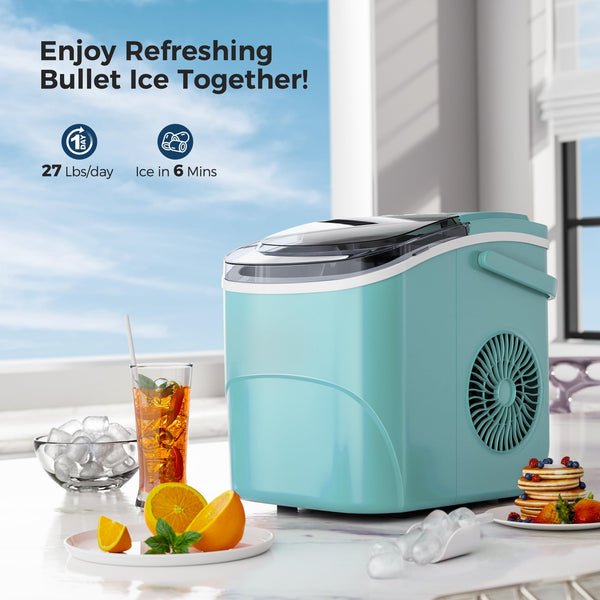 AGLUCKY Ice Makers Countertop with Handle Portable Self Cleaning Perfect for Home
