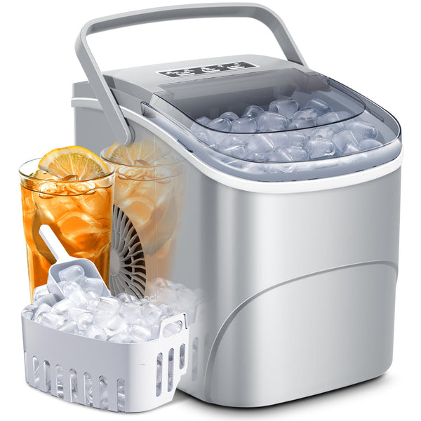 AGLUCKY Ice Makers Countertop with Handle Portable Self Cleaning Perfect for Home