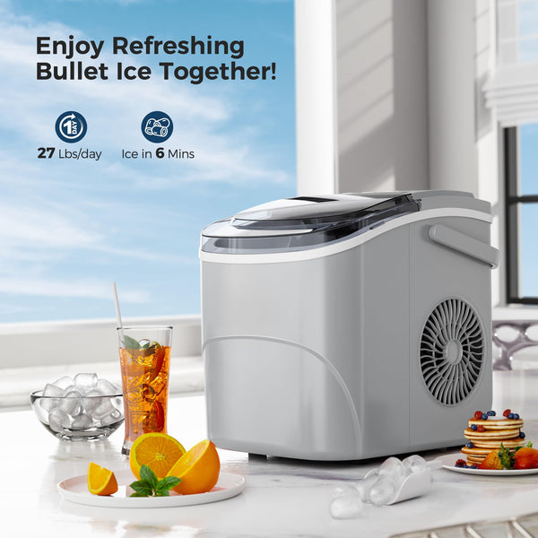AGLUCKY Ice Makers Countertop with Handle Portable Self Cleaning Perfect for Home