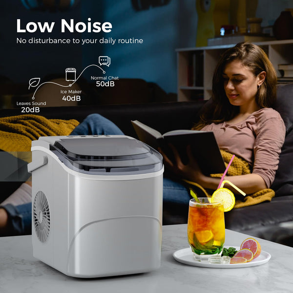 AGLUCKY Ice Makers Countertop with Handle Portable Self Cleaning Perfect for Home