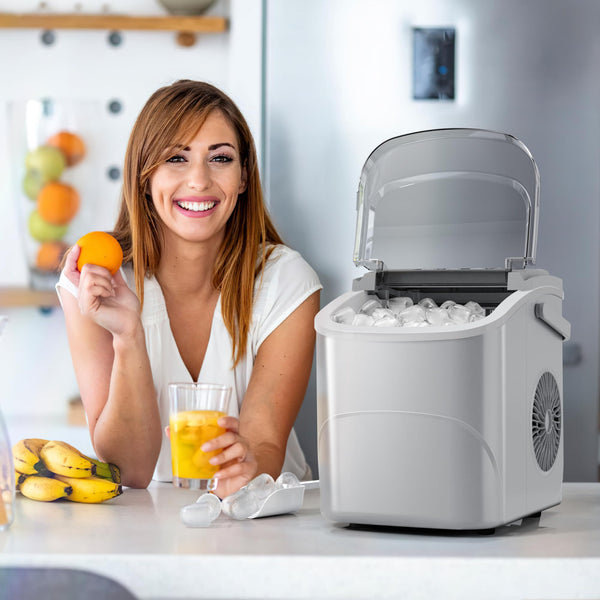 AGLUCKY Ice Makers Countertop with Handle Portable Self Cleaning Perfect for Home