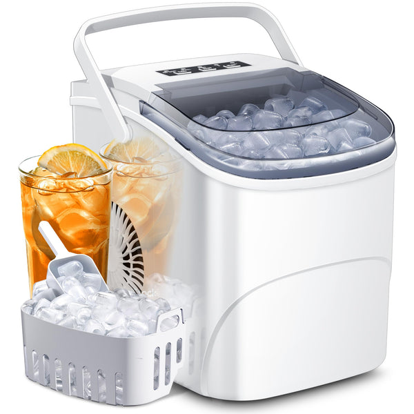 AGLUCKY Ice Makers Countertop with Handle Portable Self Cleaning Perfect for Home