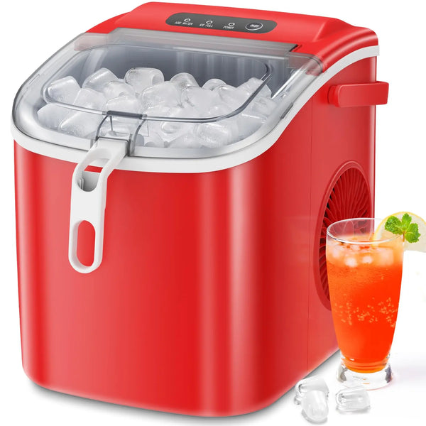 AGLUCKY Countertop Ice Maker Machine 6-Minute Fast Bullet Ice