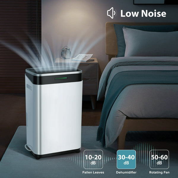 Auseo 50 Pint Dehumidifiers, 4500 Sq. Ft Dehumidifier with Drain Hose, 1.72 Gallon Water Tank, 3 Operation Modes, 24H Timer, Portable Dehumidifier for Basement/Bathroom/Laundry Room