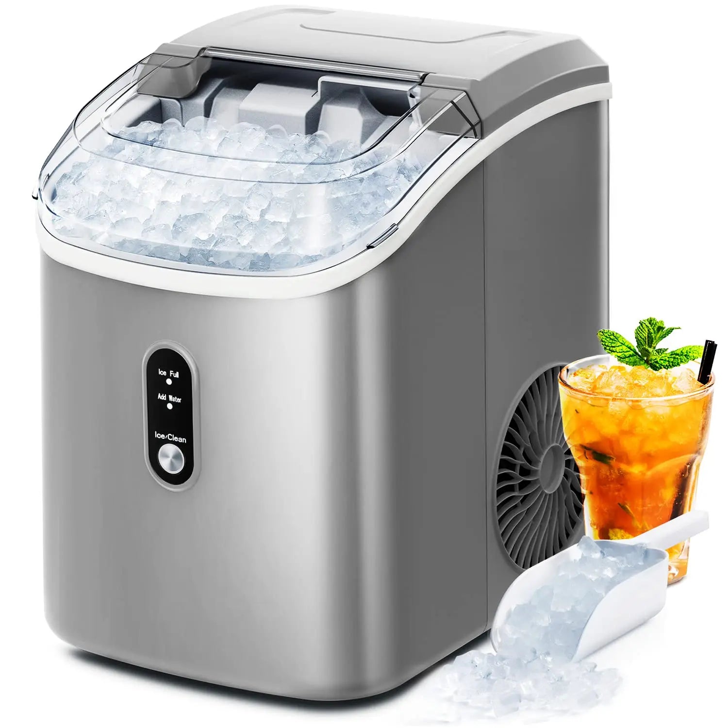 Ice Maker Auto AGLUCKY Nugget Ice Maker Countertop, Auto-Cleaning Pebble Ice Maker wi ...