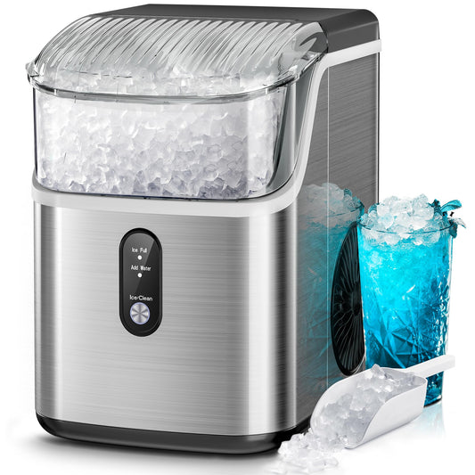 Aglucky Nugget Ice Makers Countertop,Portable Ice Maker Machine with Crushed Ice, 35lbs/Day,One-Click Operation,Self-Cleaning Countertop ice machine,Pellet Ice Maker Countertop for Home/Kitchen/Office agluckyshop