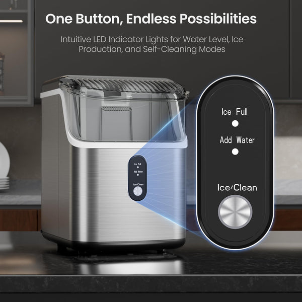 Aglucky Nugget Ice Makers Countertop,Portable Ice Maker Machine with Crushed Ice, 35lbs/Day,One-Click Operation,Self-Cleaning Countertop ice machine,Pellet Ice Maker Countertop for Home/Kitchen/Office agluckyshop