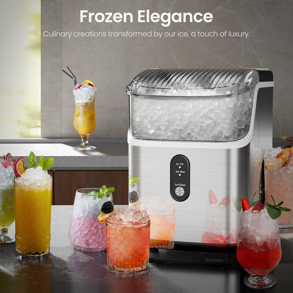 Aglucky Nugget Ice Makers Countertop,Portable Ice Maker Machine with Crushed Ice, 35lbs/Day,One-Click Operation,Self-Cleaning Countertop ice machine,Pellet Ice Maker Countertop for Home/Kitchen/Office agluckyshop