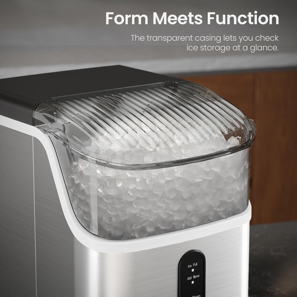 Aglucky Nugget Ice Makers Countertop,Portable Ice Maker Machine with Crushed Ice, 35lbs/Day,One-Click Operation,Self-Cleaning Countertop ice machine,Pellet Ice Maker Countertop for Home/Kitchen/Office agluckyshop