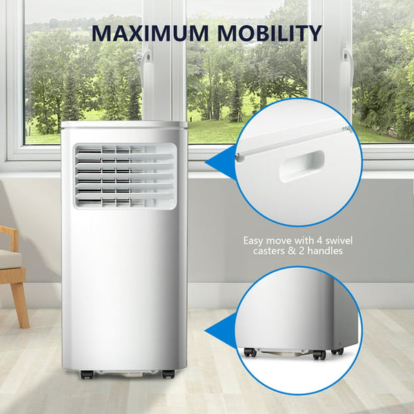 KISSAIR 8,000BTU Portable Air Conditioner, Portable AC Unit,3 in 1 Compact Cooling Unit with Dehumidifier and Fan Functions, Portable AC with Remote Control for Home & Office