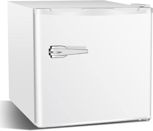 Aglucky Mini Upright Freezer 1.2 Cu.ft Compact freezer with Removable Shelves (Black,White,Red)