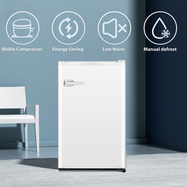 Auseo 2.3 Cu.ft Single Door Mini Freezer, Upright Compact Freezer with Retro Handle & Removable Shelf & Adjustable Temperature Control, Low Noise for Home/Office/Dorm/Apt