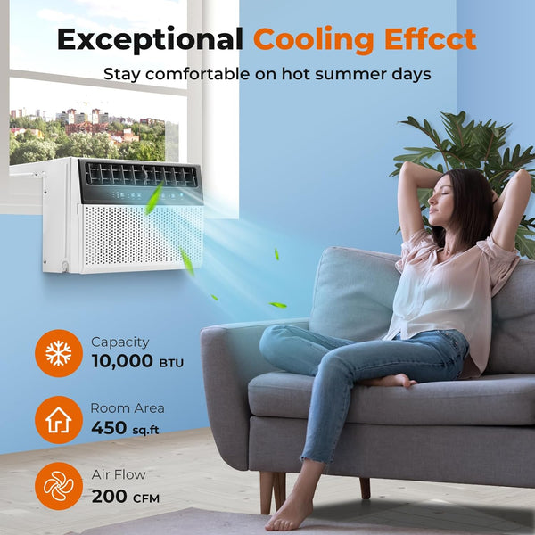 Window Air Conditioner 12,000 BTU, 6 in 1 U Shaped Window AC unit with Remote Control A5408W-12K