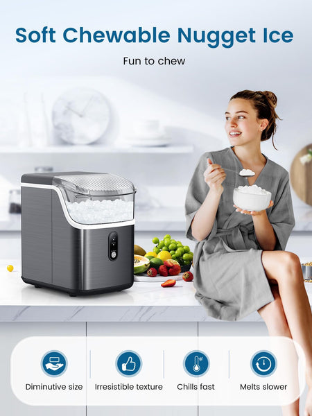 AGLUCKY Nugget Ice Maker Countertop Z5815NB