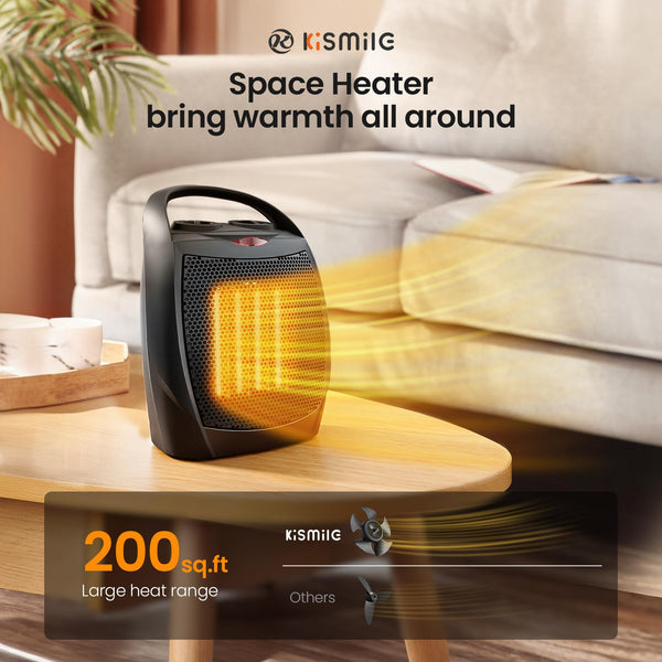 AGLUCKY Small Electric Space Heater Ceramic Space Heater  H56902X-BLACK