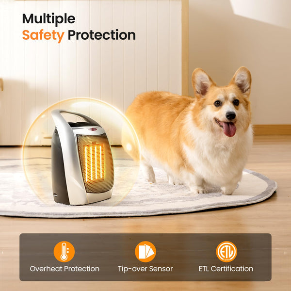 AGLUCKY Small Electric Space Heater Ceramic Space Heater  H56902X-BLACK