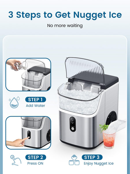 AGLUCKY Nugget Ice Maker Countertop Z5815NB