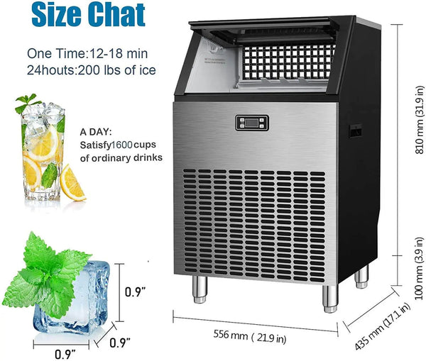 AGLUCKY Commercial Ice Maker Machine,Freestanding
