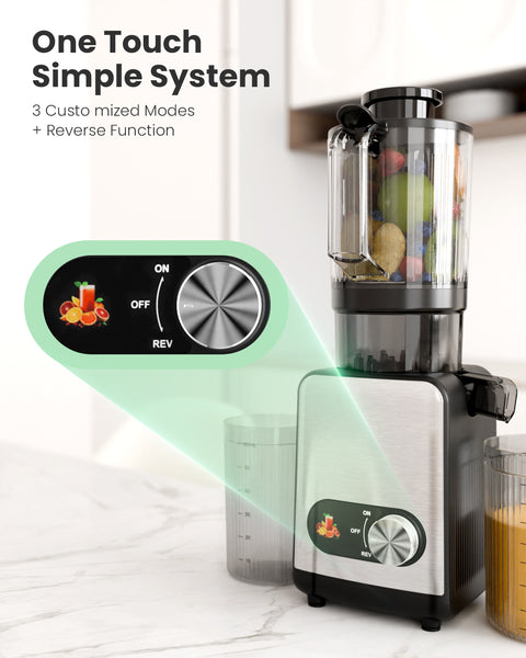 Juicer with digital control panel on a white background