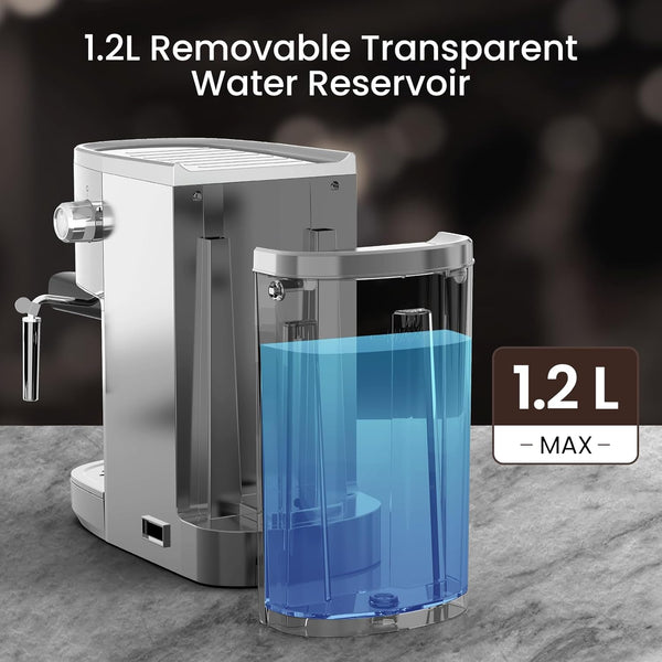 1.2L Removable Transparent Water Reservoir with blue liquid on a gray surface