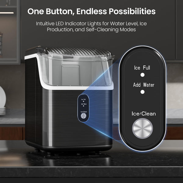 Aglucky Nugget Ice Makers Countertop,Portable Ice Maker Machine with Crushed Ice, 35lbs/Day,One-Click Operation,Self-Cleaning Countertop ice machine,Pellet Ice Maker Countertop for Home/Kitchen/Office agluckyshop