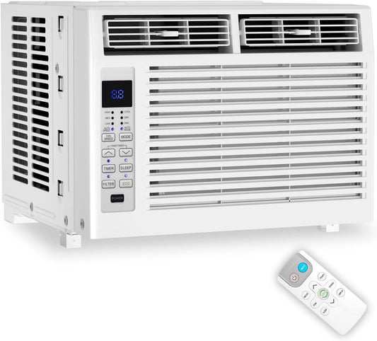 Aglucky Air Conditioner Window Mounted Room AC Unit, 6000 Btu Cools up to 250 Sq. Ft, White+1pcs A8506W-6K