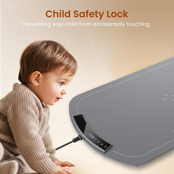 Child safety lock preventing a child from touching an appliance, with a child looking at the appliance.