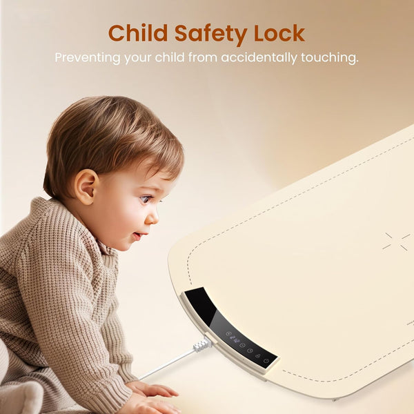 Child safety lock preventing a child from touching an electronic device.