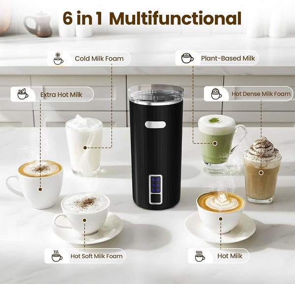 6-in-1 Electric Milk Frother with Stainless Steel Inner Tank 29108KMI0