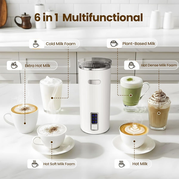 6-in-1 Electric Milk Frother with Stainless Steel Inner Tank 29108KMI0