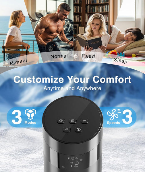 36-inchTower Fan Oscillating Fan, 3 Speeds Wind Modes
