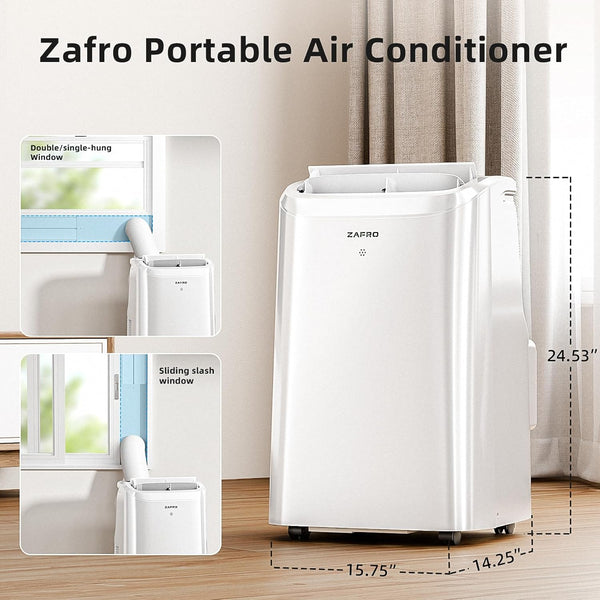 8000 BTU Portable AC, Portable AC 3-IN-1 Portable Air Conditioners with Drainage-free Cooling, 24Hrs Timer with APP/Remote/Timer/LED Display