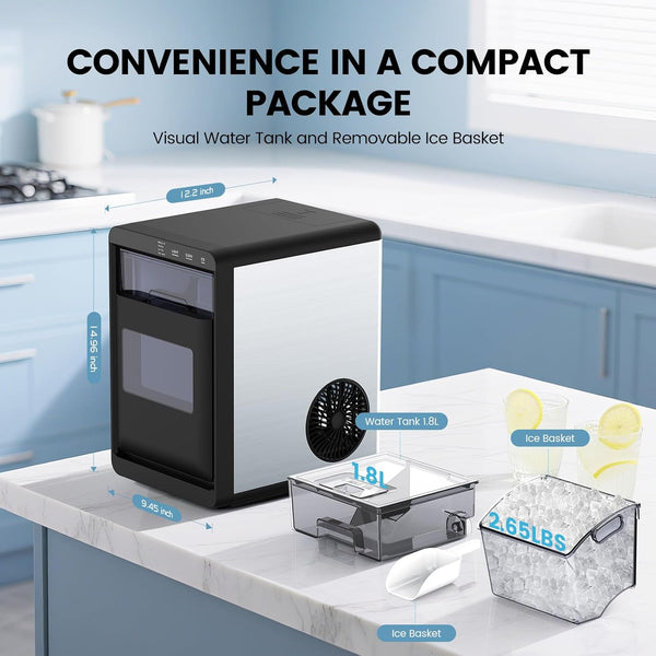 Nugget Ice Makers Countertop, 44Lbs/24H Crushed Ice Maker & Pebble Ice Machine 58020RIM0