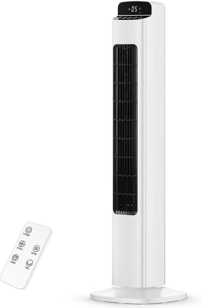 Smart Tower Fan for Bedroom, 25ft/s Velocity Floor Fan with 5 Speeds, Quiet Standing Fan with 3 Modes&12H Timer