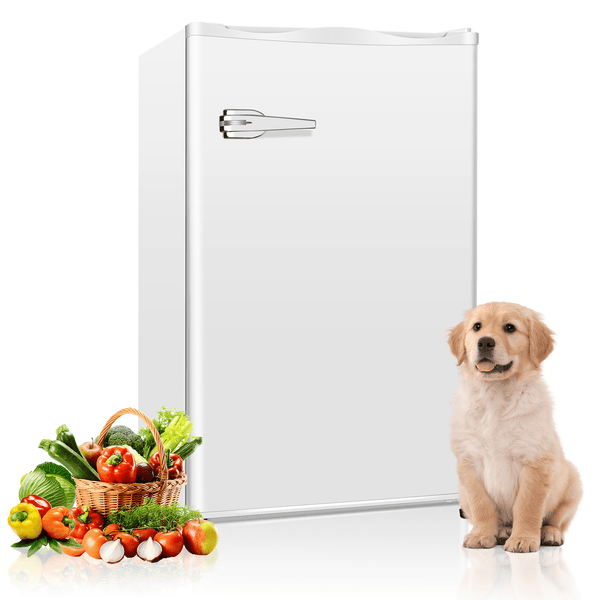 Auseo 2.3 Cu.ft Single Door Mini Freezer, Upright Compact Freezer with Retro Handle & Removable Shelf & Adjustable Temperature Control, Low Noise for Home/Office/Dorm/Apt