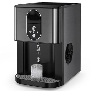 Besttey 44lbs Stainless Steel Countertop Nugget Ice Maker, Self-Cleaning Pellet Ice Machine for Home, Office, Party, Commercial Use, Black agluckyshop