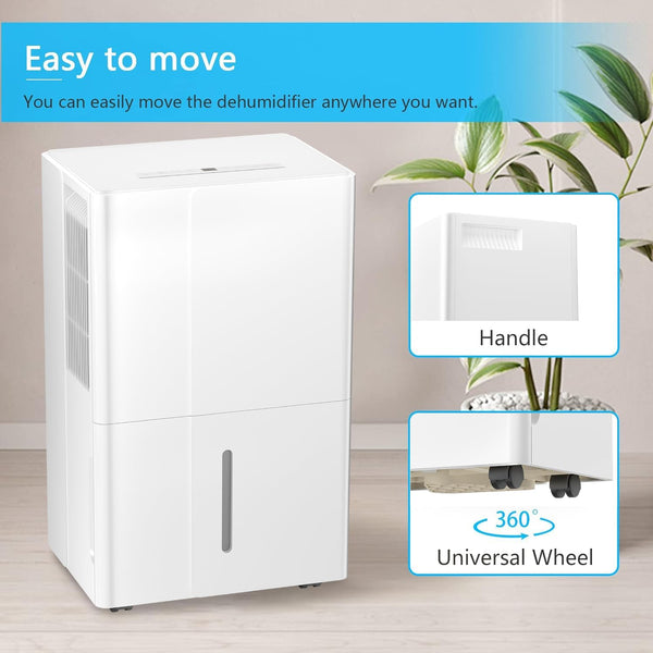 Portable Dehumidfier, 35 Pints/Day Air Filters, Auto Defrosting Low noise with LED display Timer