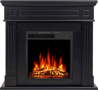 "Electric Fireplace Mantel Wooden Surround Firebox