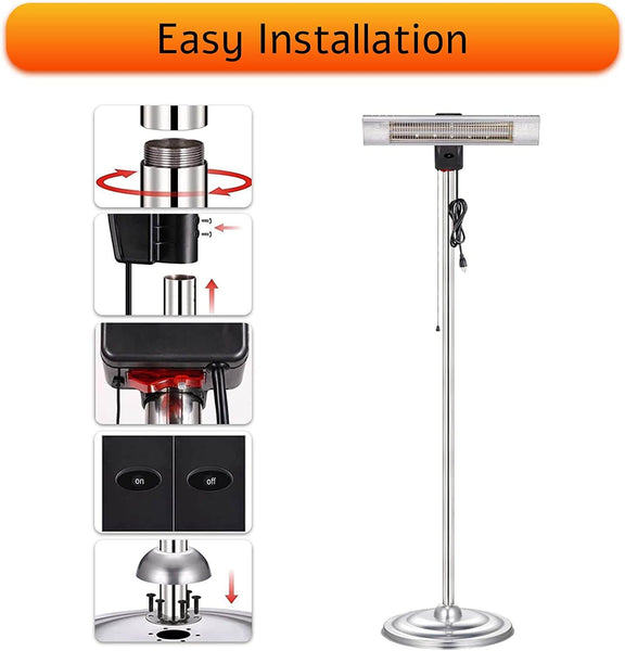 Outdoor Electric Patio Heater|Infrared Heater With Switch Display