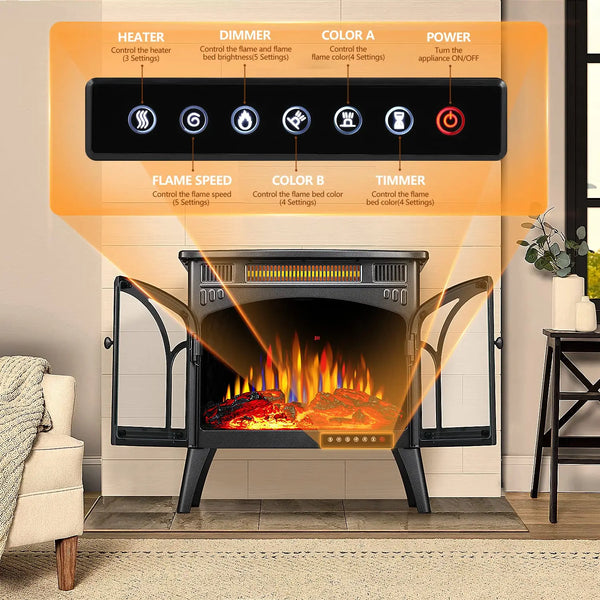 LHRIVER  25 Inch Electric Fireplace Stove Heater