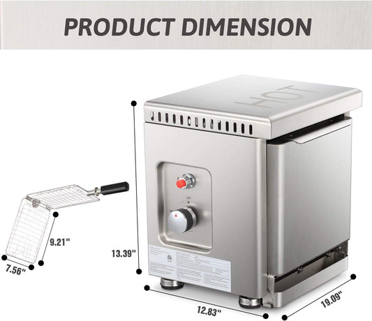 Infrared Propane Gas Grill Tabletop, Stainless Steel Small Barbecue Grill